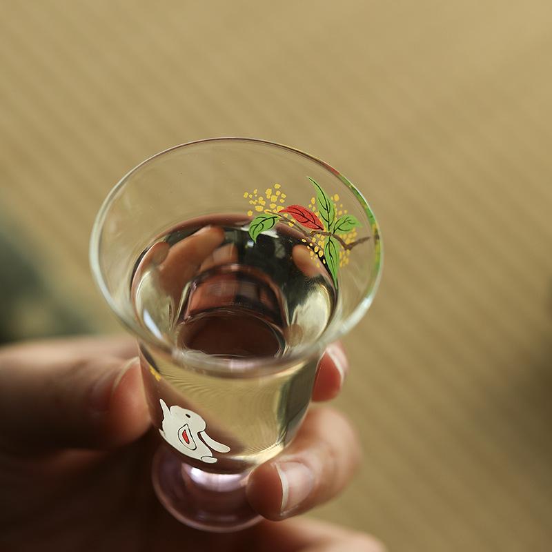 Высокая чашка для чая с османтусом, ручная роспись, термостойкое стекло, китайская чашка Гунфу для чайной церемонии, дегустации, питья