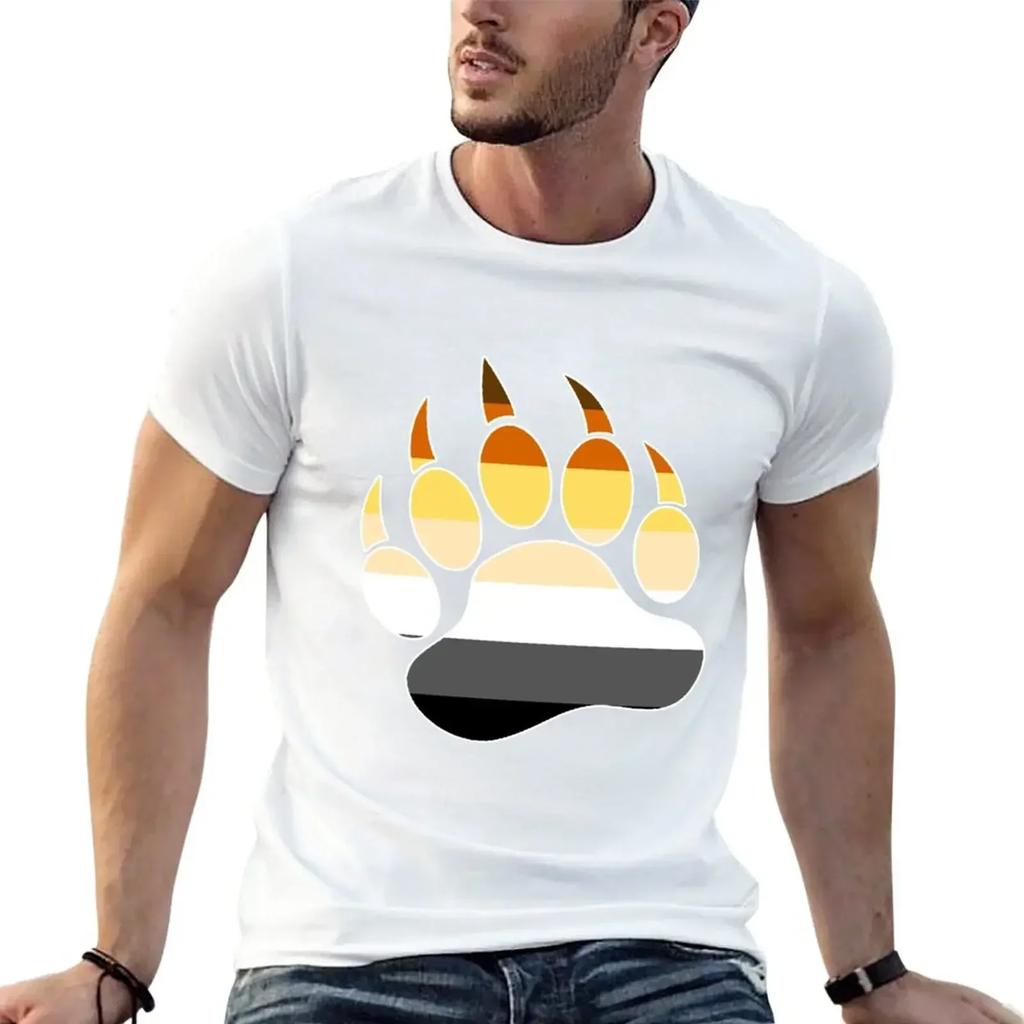 New Arrival Summer Vintage Fashion Style Vintage Funnys Sweat Oversized T Shirts for Men Gay Bears Pride Flag Bear Paw T-Shirt