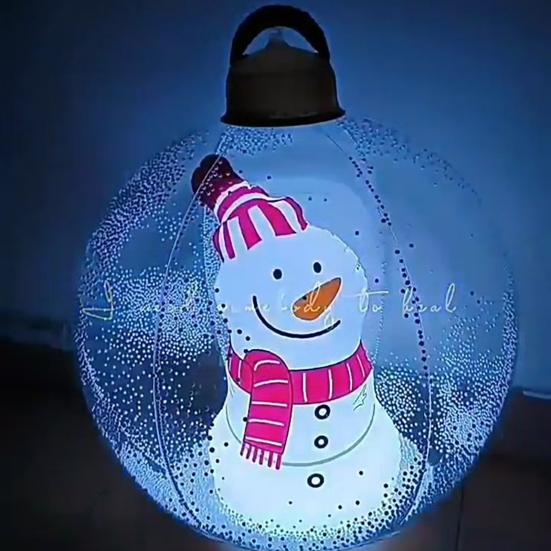 24-дюймовый надувной елочный шар, большая прозрачная надувная сфера, рождественское украшение со снеговиком, Сантой, елкой внутри для праздничного двора, лужайки