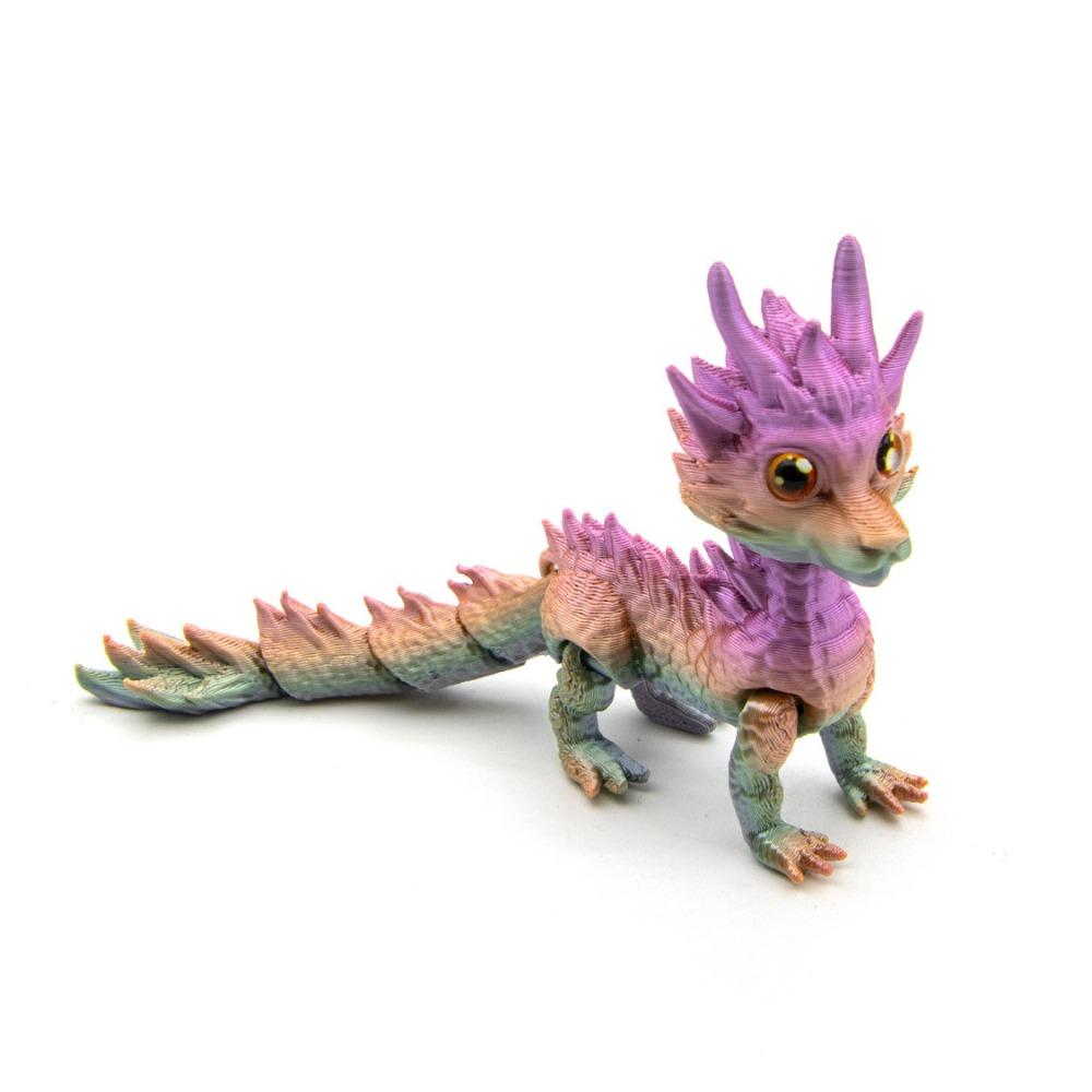 Home Office 3D Printed Dragon Long Haired Dragon Action Figure Dragon Model Toy  Desktop Ornament