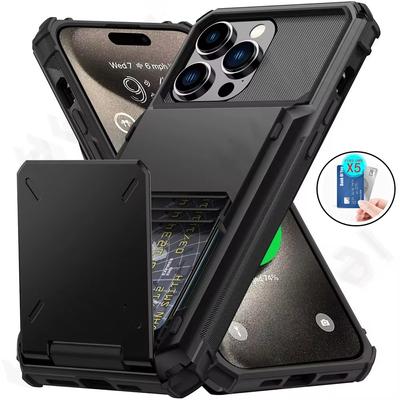 Чехол для iPhone 16 15 14 13 12 11 Pro Max X XR XS 7 8 Plus, чехол-кошелек, держатель для карт, слот для удостоверения личности, устойчивый к царапинам бампер, прочный чехол из ТПУ для Samsung S24 S23 Utlra