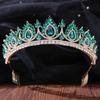 Bridal Crown Baroque Crown Accessories Red Crystal Rhinestone Wedding Hair Comb