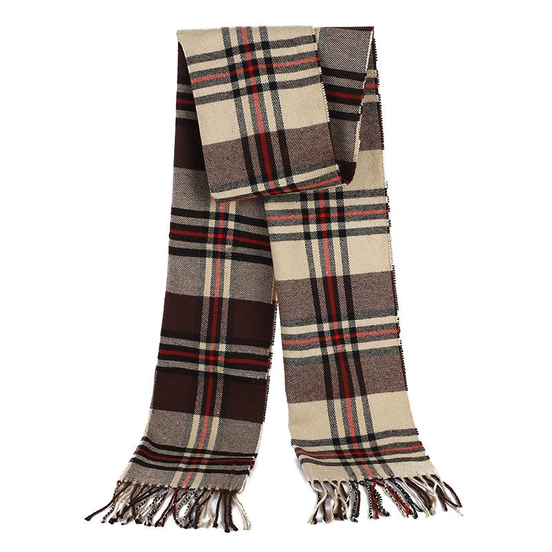 New Autumn And Winter Men'S Versatile Fashion Trend Tassel Scarf Shawl For Warmth Solid Color Thick Wool Good Quality High Cost-Effectiveness