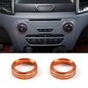 For Ford Ranger 2015-2018 Volume Media Knob Trim Ring Orange Aluminum Alloy
