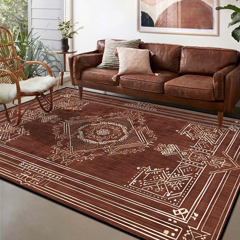 American Retro Living Room Carpet Geometric Classical Decoration Sofa Non-slip Rug Easy Clean Bedroom Cloakroom Soft Floor Mat