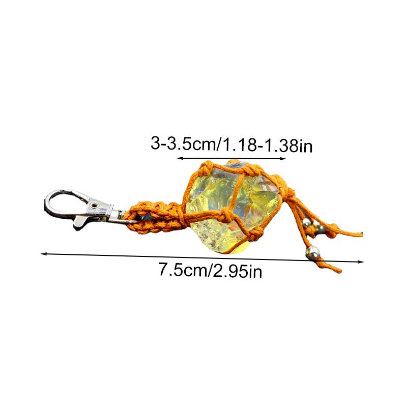 1 шт. подвесная сумка INS натуральный кристалл винтажный стиль кулон модный кристалл кисточка брелок для автомобиля подвесная сетчатая сумка плетение