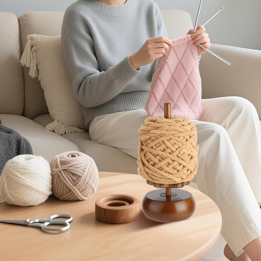 Держатель пряжи для вязания крючком и спицами, Хранение швейных принадлежностей, Подарок, Диспенсер для шпулек, Деревянный