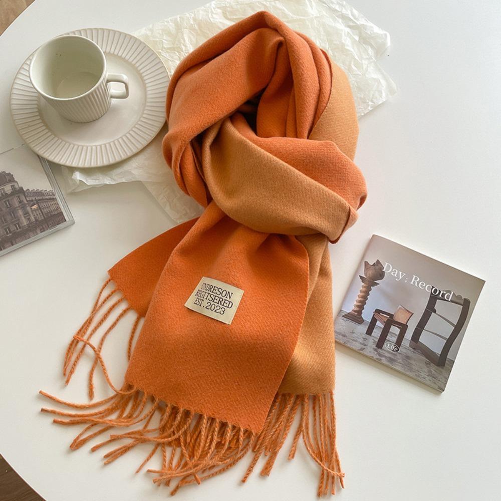 Warm Imitation Wool Scarf Tassel Winter Long Shawl Korean Style Cashmere Shawl Girl