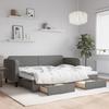 VidaXL Daybed with Trundle and Drawers Dark Grey 80x200 Cm Fabric 3196848
