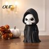 Horror Theme Party Supplies 3D Printed Grim Reaper Figurine, Gothic Black Robe Skeleton Statue, Statue Mini Model Toy for Halloween Desktop Decoration