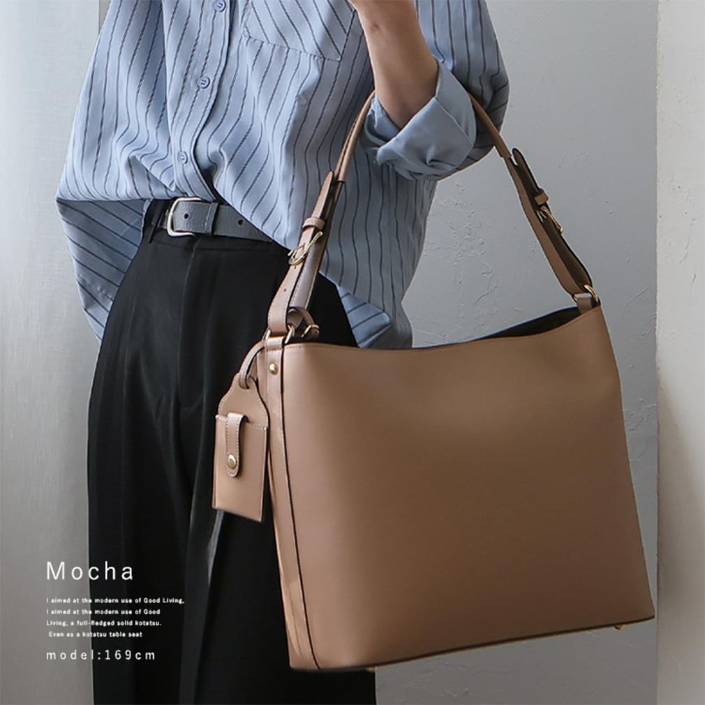 VITAFELICE Shoulder Tote Bag for 11-Compartment One-Handle Women, Bllb-x1315n (Mocha)