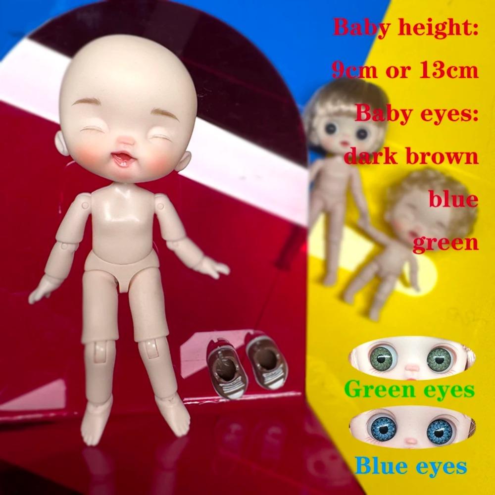 Милая Мини кукла BJD Девочка Мальчик Лысая голова Ob11 1/12 Голая DIY Игрушки Ручной работы Куклы Полное тело Зеленые Синие глаза Арт Кукла Аксессуары Искусство
