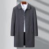 New Spring and Autumn Trench Coat Men's Lapel Mid-length Coat Casual Business Middle-aged and Elderly Dad Outfit