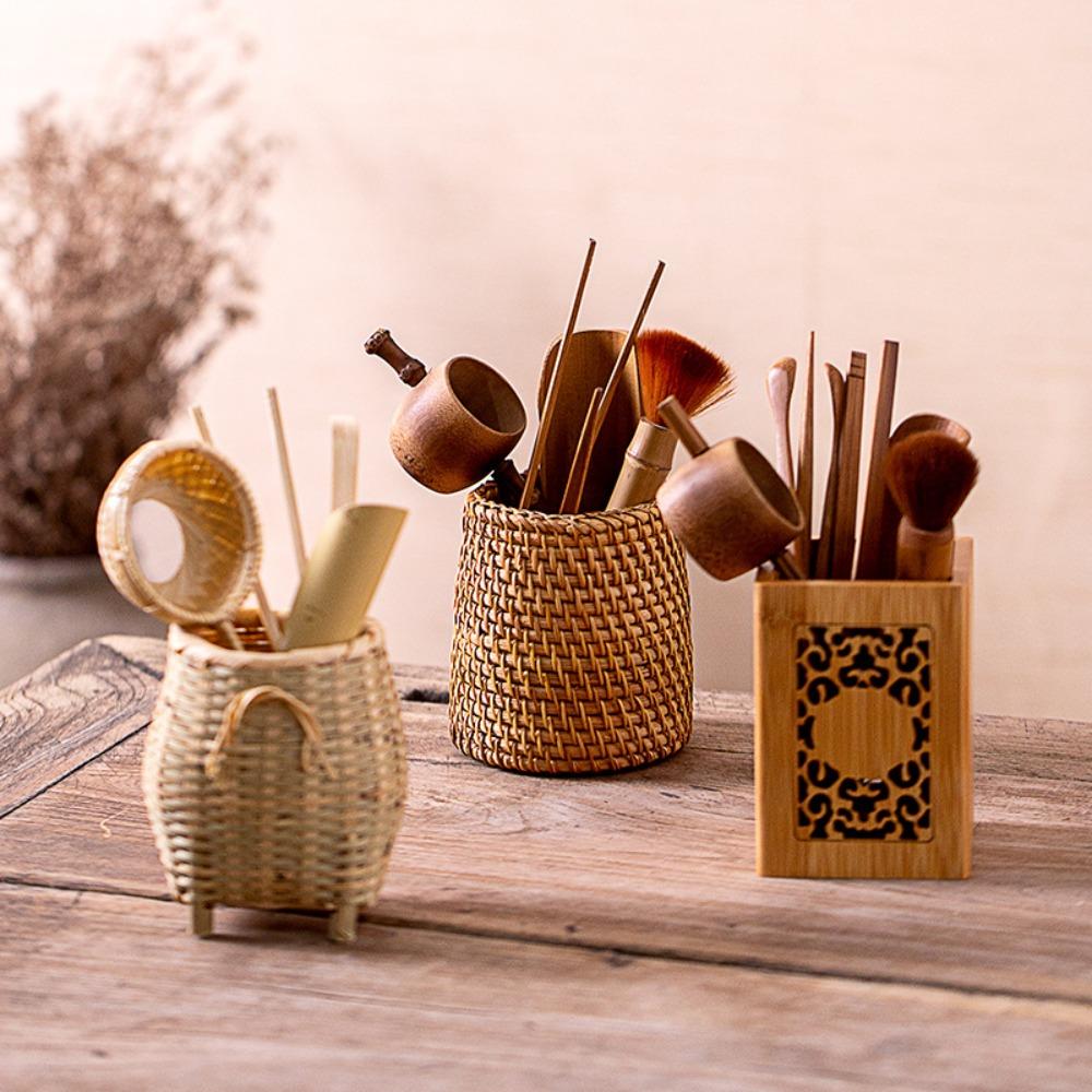 Classical Bamboo Pen Holder Chinese Style Bamboo Stick Tube Stationery Storage Tube  Office
