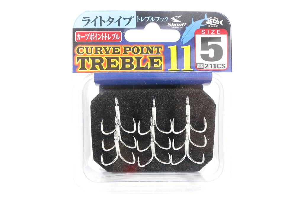 Shout 211-CS Curve Point Treble Hook Light Gauge Size 5 (9586)