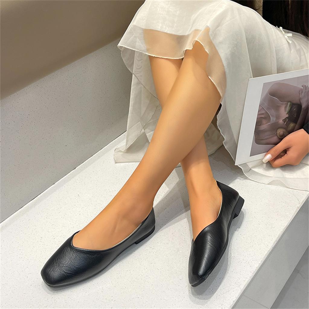 Женские туфли однотонные повседневные весенние и осенние туфли телесного тона с низким верхом из вискозы