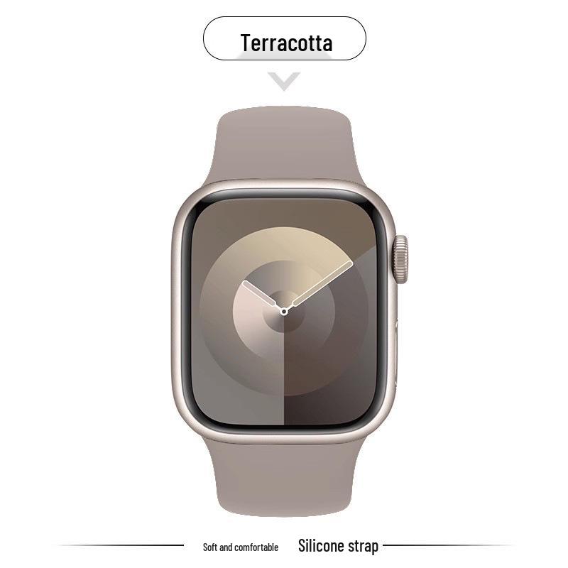 Совместимый силиконовый ремешок для Apple Watch Series 8, 9, 10 и 11 - Новая стандартная модель для девушек (S)
