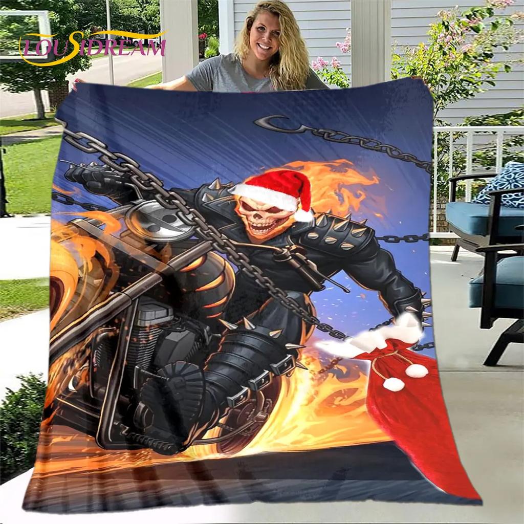 Мягкое плюшевое одеяло с черепом в стиле ретро, фланелевое одеяло для гостиной, спальни, кровати, дивана, чехол для пикника