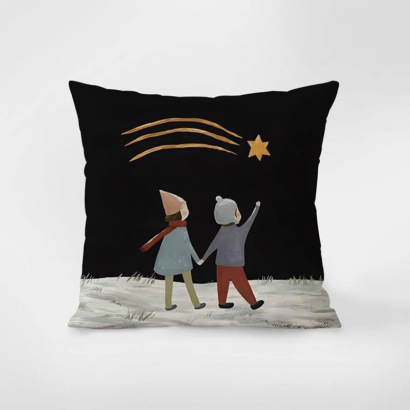 Cozy Desk Scene Throw Pillow Cover, Teapot & Book Pattern Cushion Case for Home Decor
