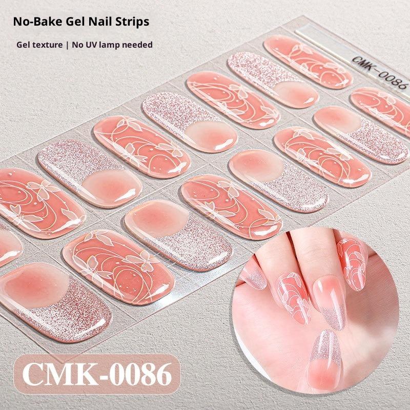 Наклейки для ногтей «кошачий глаз» без запекания или УФ-защиты, трансграничные цветочные, клетчатые, в горошек гелевые наклейки для ногтей