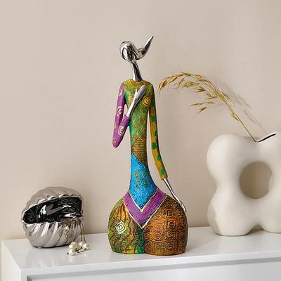 Современное искусство смола абстрактное искусство фигура скульптура девушка орнамент дизайн домашний офис винный холодильник тумба под телевизор украшение