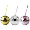 600ML Wine Ball Cup with Lid Refraction Delicate Retro Disco Design Drinking Glass Party Supplies
