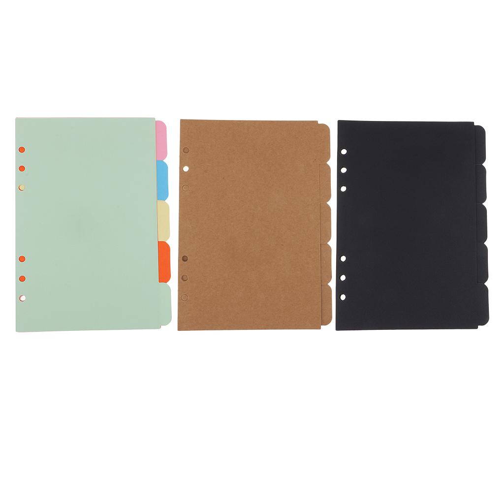 5 pieces of power tabett paper planner notebook divider index page with 6 holes