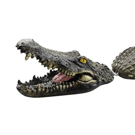 Плавающая приманка для крокодила Экологически чистый пруд Плавающая поддельная приманка для крокодила Реалистичная статуя крокодила в бассейне Нетоксичная декоративная скульптура крокодила