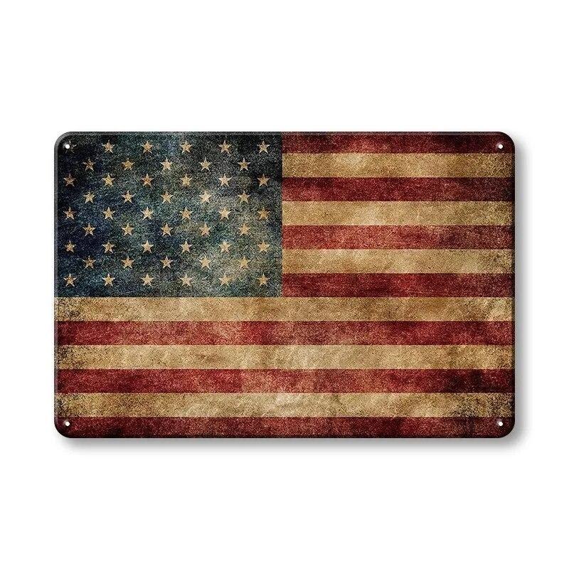 Metal Sign National Flag France Turkey Canada America Wall Decor Tin Sign Country Flag Home Decor Crafts Plaques Metal Poster