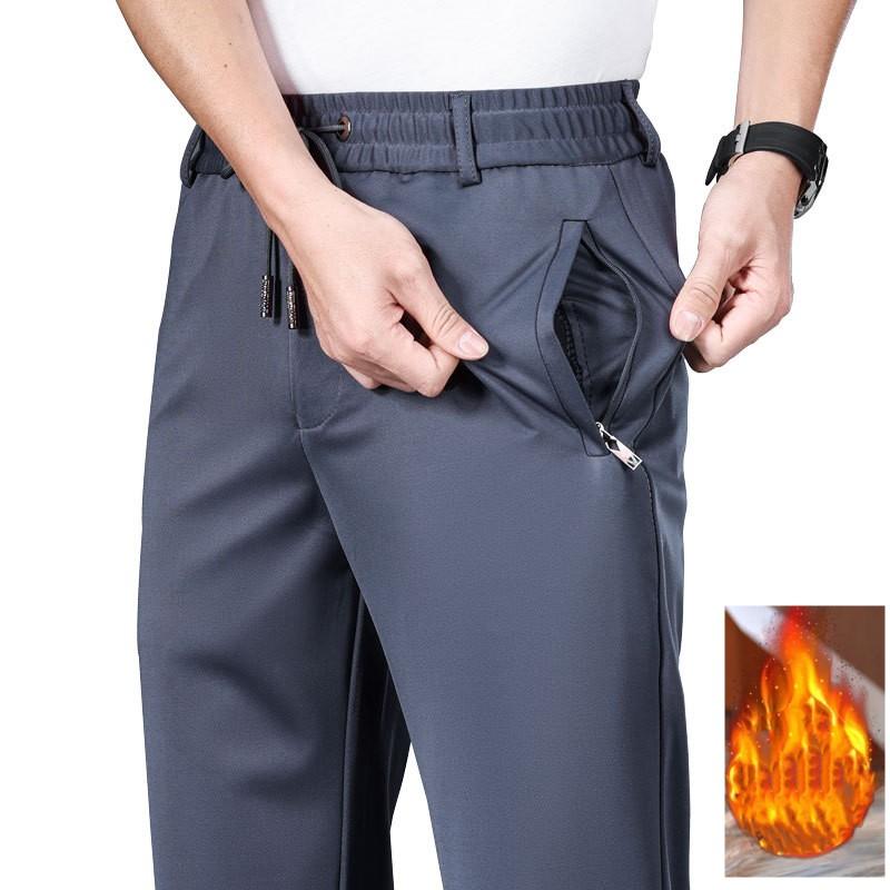 Мужские весенне-осенние свободные брюки прямого кроя больших размеров с эластичной резинкой, молодежные деловые повседневные однотонные брюки