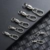 5Pcs/Pack Stainless Steel Hooked Snap Rolling Swivel Lure Connector Bearing Swivel Oval Split Rings Jig Connecting Ring Fishing