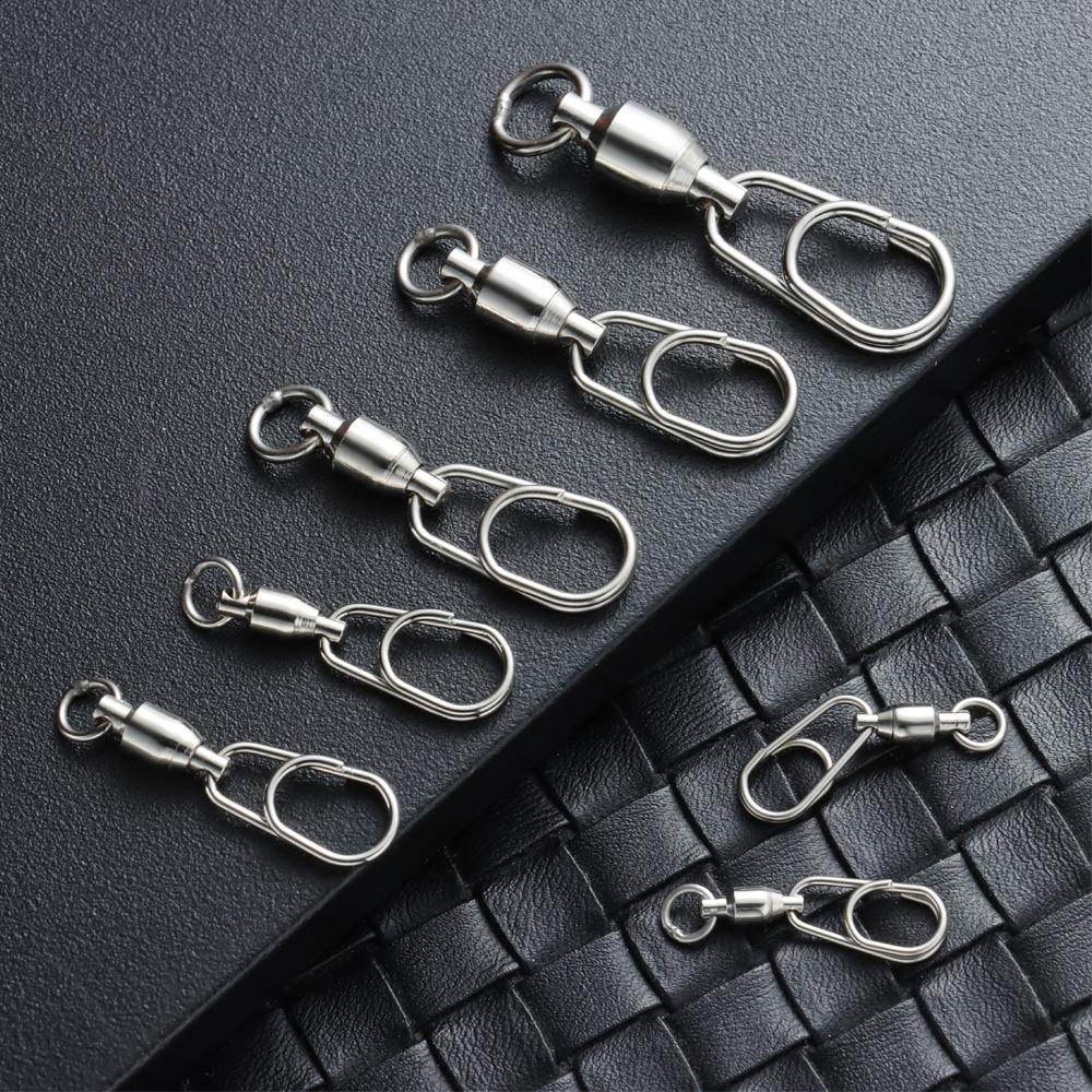 Fishing Accessories Lure Connecting Ring Jig Connector Oval Split Rings Bearing Swivel Snap Rolling