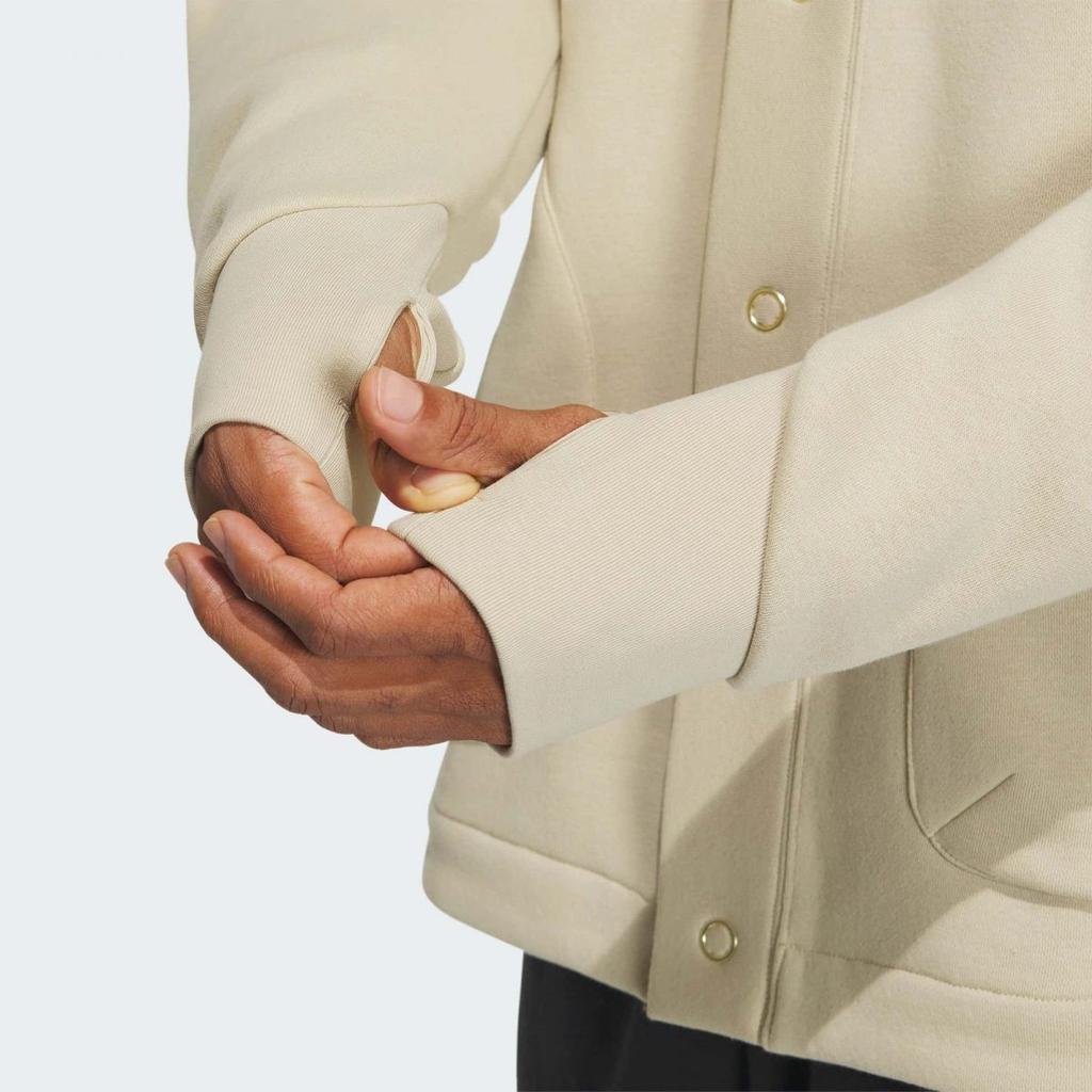 Adidas Кардиган All Szn Oversized, однотонный, с вышитым логотипом в виде букв, вязаный свитер с длинными рукавами, мужской кардиган, цвет Prairie-Brown IY4281