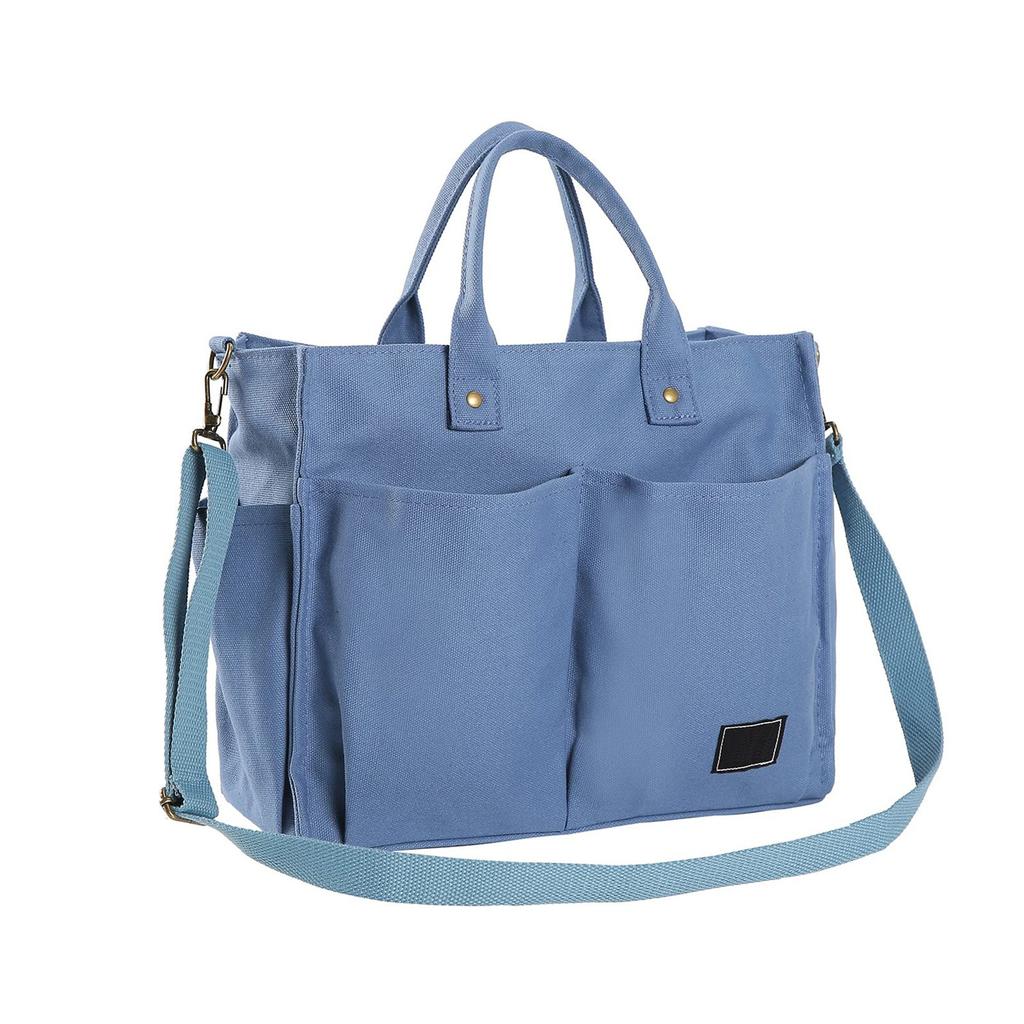 Women's Canvas Shoulder Bag With Zip Casual Beach Bag Shopper Tote Handbag Fabric Bag Everyday Bags For Work Travel Shopping