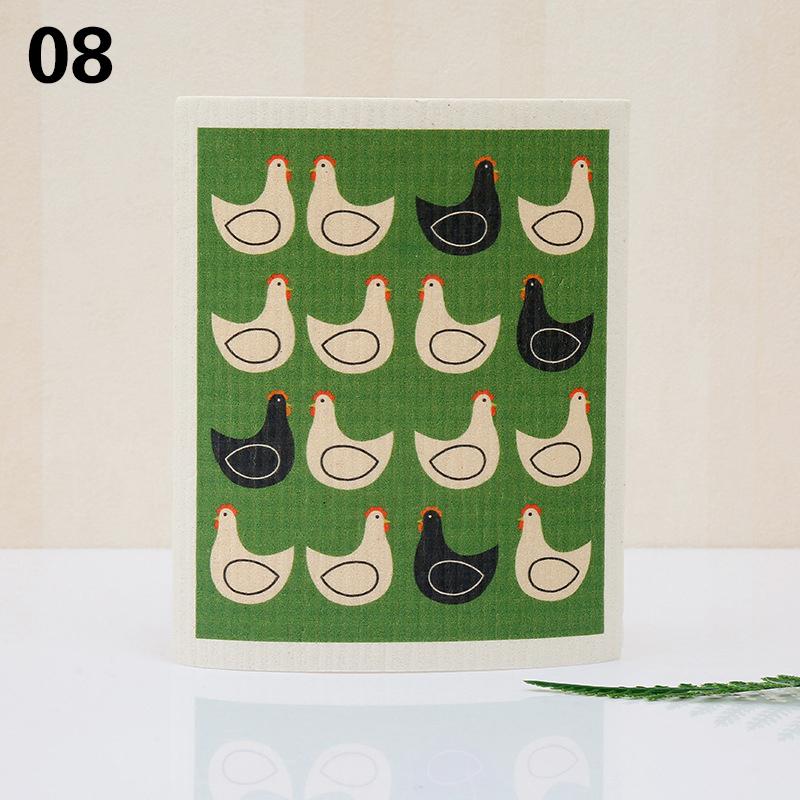 1 шт. многоразовая губка для мытья посуды кухонная напечатанная впитывающая тряпка для мытья посуды целлюлозные салфетки для уборки