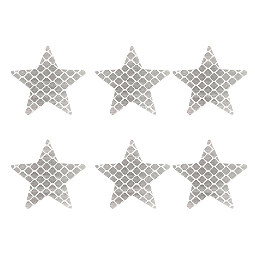 Pack of 6 Reflective Star Stickers for Vehicle Exterior Decoration Enhancing Nighttime Safety Offering High Visibility