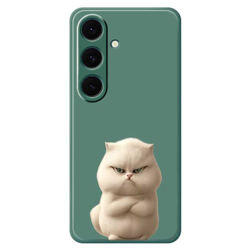 Для Samsung Galaxy S25+ Чехол Печать узора злого кота Прямой край ТПУ Задняя крышка для телефона