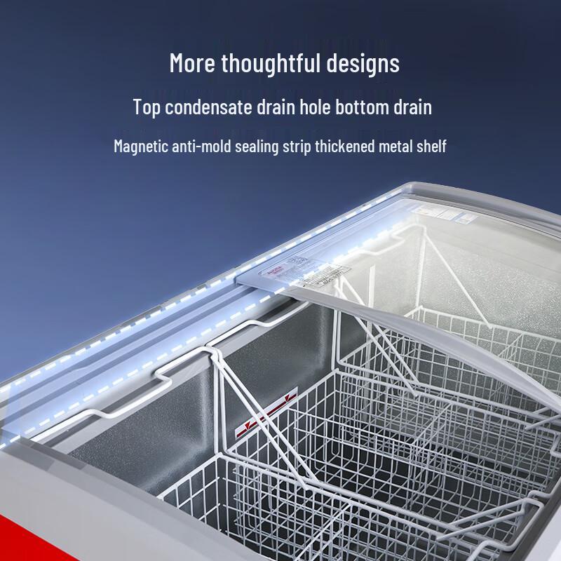 Aucma SD-338HA Commercial Horizontal Ice Cream Display Freezer