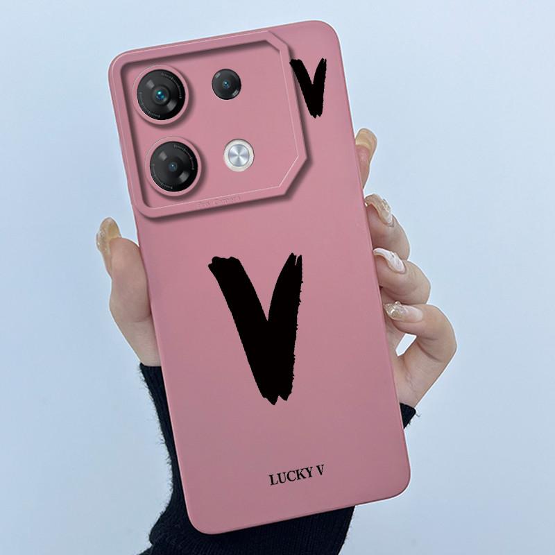 Чехол для телефона Infinix GT 10 Pro X6739 Счастливой начальной буквой Матовый мягкий силиконовый чехол для InfinixGT 10Pro GT10 Pro Чехол