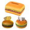 Burger Tissue Box Large Capacity Realistic Looking Hamburger Tissue Storage Box Decorative Paper Towel Dispenser Office Desk Accessories