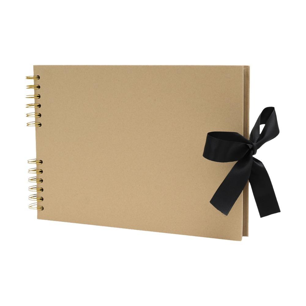 Scrapbook Black Inner Pages Ribbon Photo Albums Handmade 40 Sheets DIY Craft Album Creative Minimalist Memory Books Scrapbooking