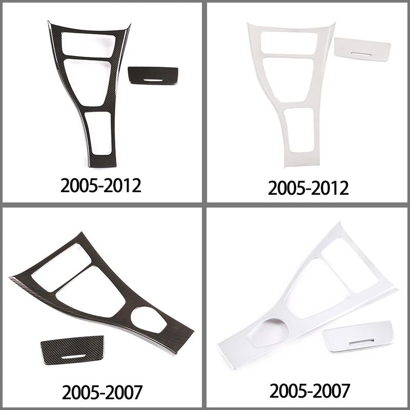 Левый руль для BMW 3 серии E90 E92 E93 2005-12 ABS карбоновое волокно/серебристая центральная консоль рамка рычага переключения передач наклейка на панель автомобиля