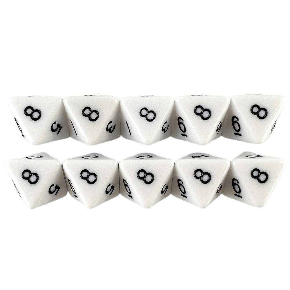 DND Dice 10pcs Multi-sided Game Dice Opaque Die for DND Role Playing Board Game - 8 Sided Dice