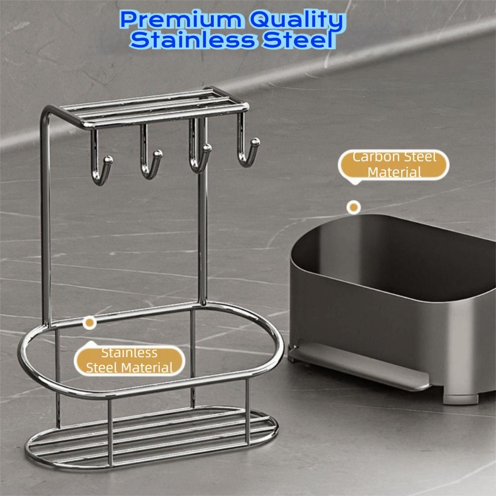 Gunmetal Gray Sponge Drainage Rack Drainage Base Storage Organizer Rack Countertop