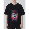 Black T Shirt with Colorful Cartoon Character and Bruh Text Graphic for Casual Wear