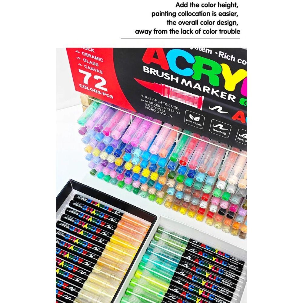 12/24/36/48/60/72/100/120 Colors Acrylic Paint Pens Christmas Gift Rock Painting Pens  Wood Canvas