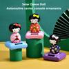 Solar Powered Japanese-Style Doll Car Ornament Kimono Girl Shaking Head Nod Head Cartoon Doll Dashboard Cute Car Decor