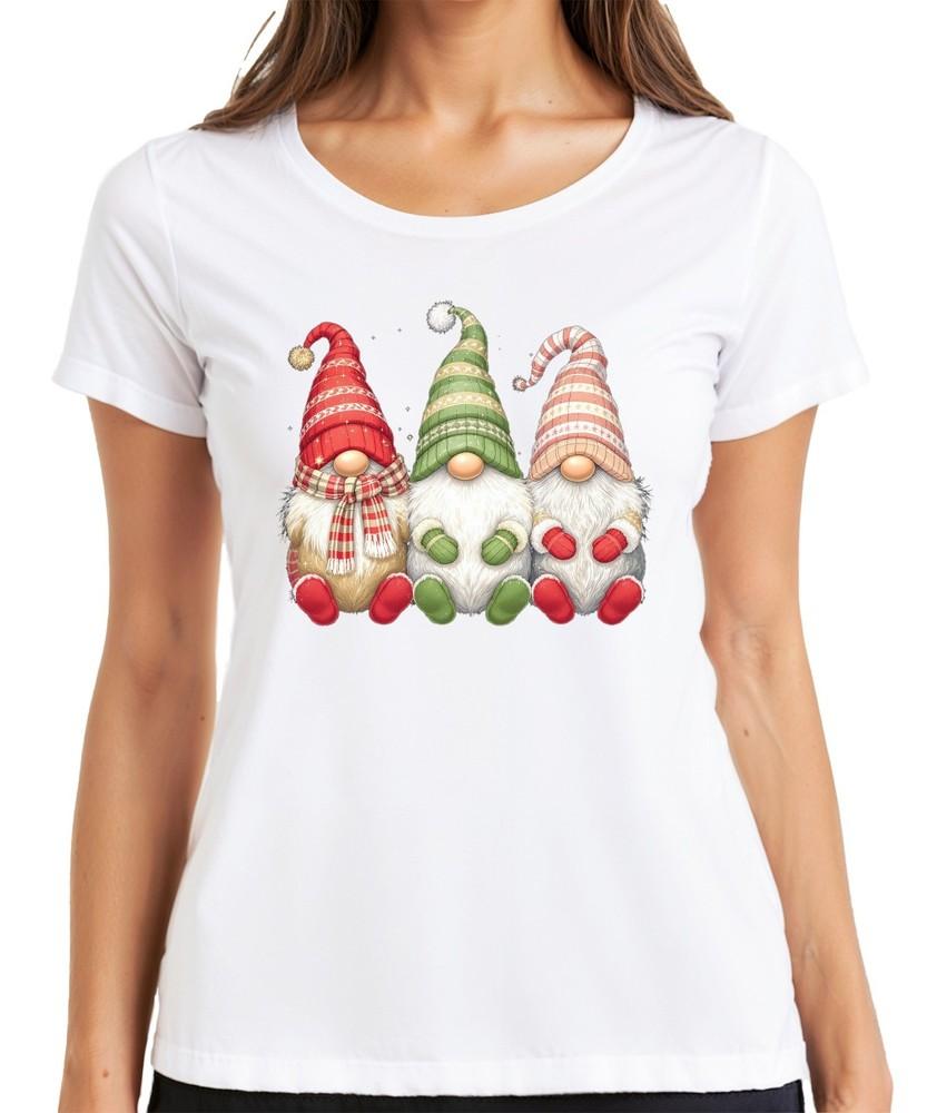 Christmas Elf Cute Gnomes Scandinavian Wintery Theme Ladies TShirt