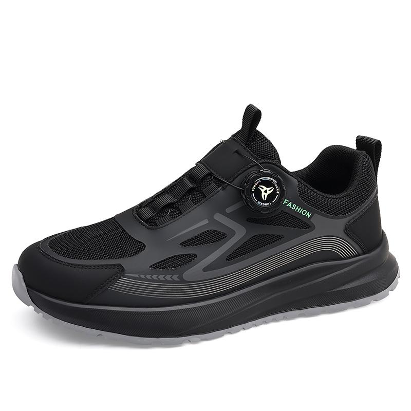 Модная уличная мужская обувь для хайкинга, удобная, износостойкая обувь, дышащие сетчатые повседневные кроссовки, обувь для скалолазания, плоская подошва, вращающаяся кнопка