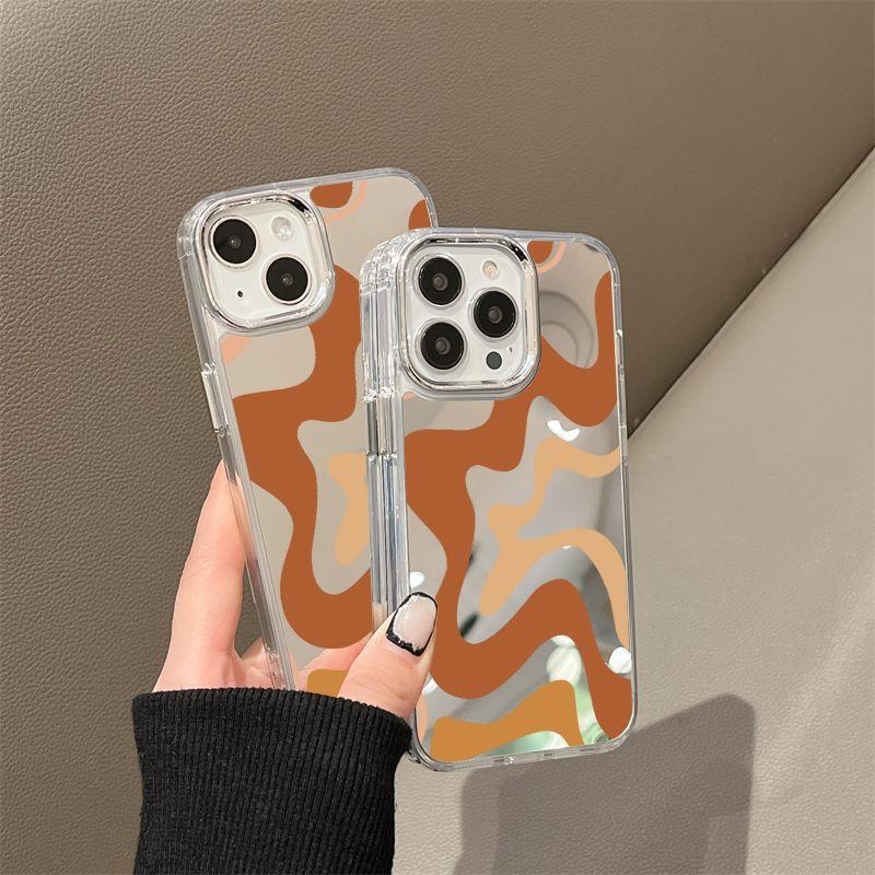 Желтая линия зеркало чехол для мобильного телефона iPhone17promax 14/15 гальванические кнопки 16 Apple 13 всесторонний x